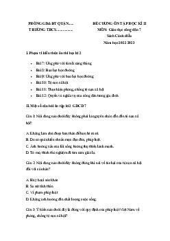 Đề cương ôn tập học kì 2 môn Giáo dục công dân 7 sách Cánh diều