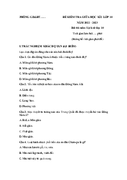 Giải Đề thi giữa học kì 2 môn Lịch sử lớp 10 năm 2023 - 2024 (Sách mới) | Cánh Diều đề 2