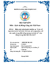 Phân tích chính sách nhiệm vụ ‘‘Làm tốt hợp tác kinh tế với Liên Xô, Lào và Campuchia, vớicác nước trong Hội đồng tương trợ kinh tế’’ của Đảng trong Đại Hội lần thứ V | Bài tập lớn môn Lịch sử đảng cộng sản Việt Nam