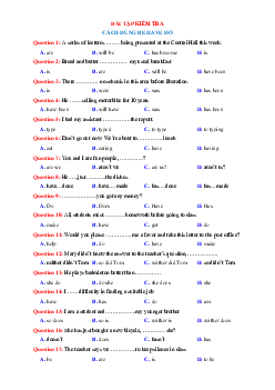 Bài tập kiểm tra cách dùng be have do môn Tiếng anh lớp 12 (có đáp án)