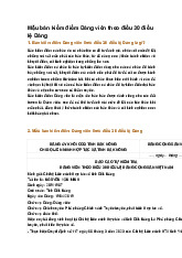 Mẫu bản kiểm điểm Đảng viên theo điều 30 điều lệ Đảng