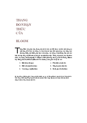 Thang đo nhận thức của Bloom tin học đại cương | Đại học Sư phạm Hà Nội