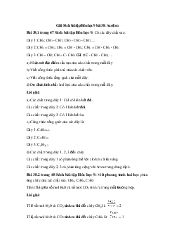 Giải Sách bài tập Hóa học 9 bài 38: Axetilen