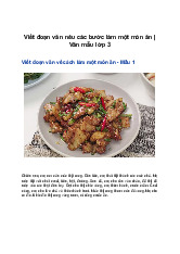 Viết đoạn văn nêu các bước làm một món ăn | Văn mẫu lớp 3