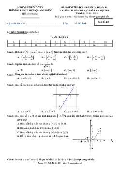 Bài kiểm tra định kì số 2 Toán 10 năm 2019 – 2020 trường Triệu Quang Phục – Hưng Yên