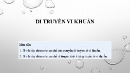 Bài giảng: Di truyền vi khuẩn