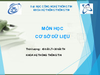 Bài giảng chương 1 tổng quan về cơ sở dữ liệu môn Cơ sở dữ liệu  | Học viện Báo chí và Tuyên truyền