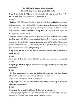 Giải bài tập SGK Địa Lý lớp 12 Bài 14: Sử dụng và bảo vệ tài nguyên thiên nhiên