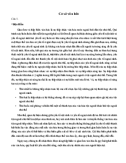 Bài tập Cơ sở văn hóa Việt Nam | Đại học Fulbright Việt Nam