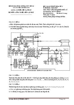 Đề thi cuối kỳ môn Máy và hệ thống điều khiển số | Đại học Sư phạm Kỹ thuật Tp. HCM