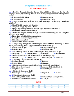 Bài tập trắc nghiệm GDCD 7 Bài 6: Tôn sư trọng đạo (có đáp án)