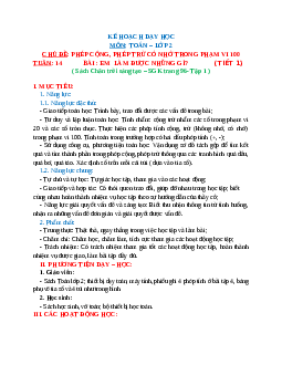 Giáo án Toán 2 sách Chân trời sáng tạo | Tuần 14 | Tiết 1