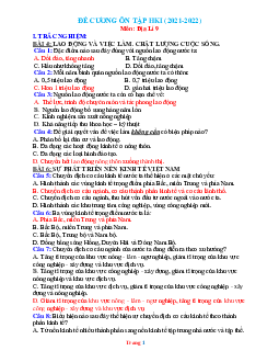 Đề cương ôn tập học kỳ 2 năm 2021-2022 môn địa lí 9 (có lời giải)