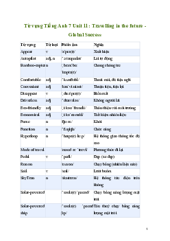 Giải Tiếng Anh 7 Unit 11: Từ vựng | Global Success