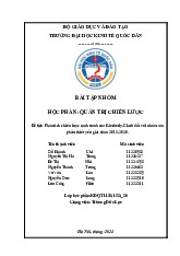 Bài tập Phân tích chiến lược tăng trưởng tập trung Kimberlyclark môn Quản trị chiến lược | Đại học Kinh tế Quốc Dân