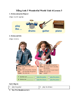 Giải BT Tiếng Anh 3 Wonderful World Unit 6 My hobby Lesson 3