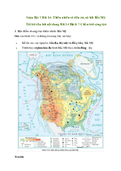 Giải Địa lí 7 Bài 14: Thiên nhiên và dân cư, xã hội Bắc Mỹ | Chân trời sáng tạo