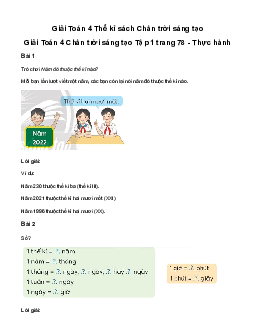 Giải Toán lớp 4 Bài 35: Thế kỉ | Chân trời sáng tạo