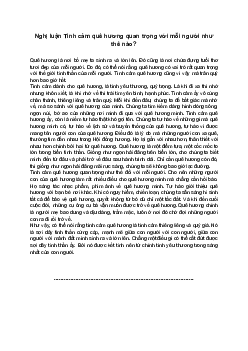 Văn mẫu 8 Nghị luận về một vấn đề của đời sống | Thảo luận: Tình cảm quê hương quan trọng với mỗi người như thế nào?