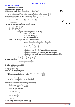 Phương pháp giải toán Mạch điện RLC