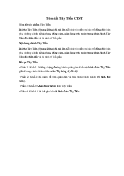 Tóm tắt Tây Tiến Ngữ Văn 10 sách Chân Trời Sáng Tạo