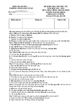 Đề thi học kì 1 môn Hoạt động trải nghiệm hướng nghiệp 6 năm 2023 - 2024 sách Kết nối tri thức với cuộc sống | đề 5
