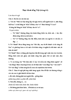 Soạn bài Thực hành tiếng Việt trang 61 - Kết nối tri thức 6