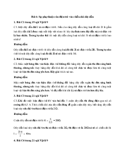 Giải Lý 9 bài 7: Sự phụ thuộc của điện trở vào chiều dài dây dẫn