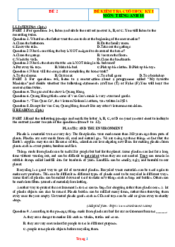 Đề kiểm tra học kỳ 1 Tiếng Anh 10 global success - Đề 2 (có đáp án)