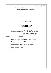 Giáo án Môn Phân tích thiết kế hệ thống | Trường Cao đẳng Công Nghệ Bách Khoa Hà Nội