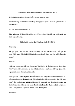Lịch sử 8 Bài 15: Trung Quốc - Chân trời sáng tạo