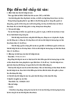 Tài liệu về đặc điểm thế chấp tài sản | Đại học nội vụ Hà Nội