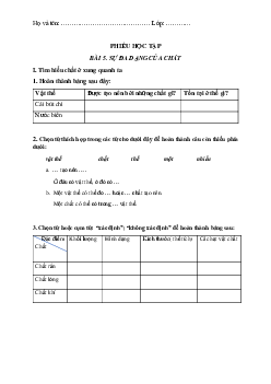 Chủ đề 3. Bài 5: Sự đa dạng của chất(Phiếu học tập) | Bài giảng KHTN 6 | Cánh diều