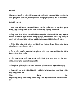 Chứng minh rằng việc đẩy mạnh sản xuất cây công nghiệp và cây ăn quả góp phần phát huy thế mạnh của nông nghiệp nhiệt đới ở nước ta? | Câu hỏi ôn tập môn Địa lí 12