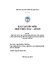 Phân tích vai trò của triết học trong đời sống. Chọn một tácphẩm nghệ thuật và phân tích thế giới quan của tác phẩm ấytừ góc độ triết học - Triết học Mác Lenin| Đại học Kinh Tế Quốc Dân