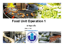 Chapter 1 Dehydration | Môn Food technology - Trường Đại học Quốc tế, Đại học Quốc gia Thành phố Hồ Chí Minh
