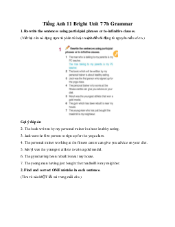 Giải Tiếng Anh 11 Unit 7 7b Grammar | Bright