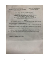 Đề thi hết môn học kì 1 Khoa học trái đất và sự sống năm học 2025-2026  - trường đại học Khoa học tự nhiên – Đại học quốc gia hà nội.