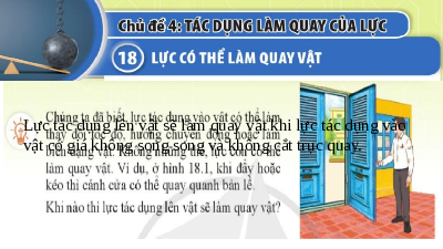 Giáo án điện tử Khoa học tự nhiên 8 Bài 18 Cánh diều: Lực có thể làm quay vật