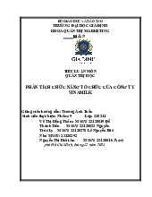 Phân Tích Chức Năng Tổ Chức tại Vinamilk | Môn Đại cương quản trị học - Đại học Gia Định