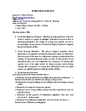 Syllabus Môn Finance - Banking | Trường Đại học Quốc tế, Đại học Quốc gia Thành phố Hồ Chí Minh