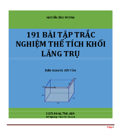 TOP191 bài tập trắc nghiệm thể tích khối lăng trụ – Nguyễn Bảo Vương Toán 12