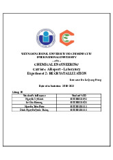 A Report - Laboratory experiment 2 : Recrystallization  | Bài báo cáo học phần Chemical Engineering | Trường Đại học Quốc tế, Đại học Quốc gia Thành phố Hồ Chí Minh