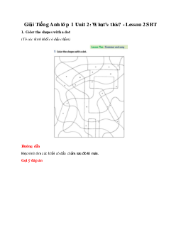 Giải Tiếng Anh lớp 1 Unit 2: What’s this? - Lesson 2 SBT | Family & Friends