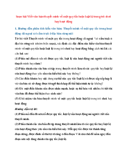 Soạn bài Viết văn bản thuyết minh về một quy tắc hoặc luật lệ trong trò chơi hay hoạt động| Ngữ Văn 7 Chân Trời Sáng Tạo tập 1