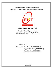 Báo cáo tiểu luận Tìm hiểu về Game Engine Unity môn Lập trình Game | Học viện Công Nghệ Bưu Chính Viễn Thông