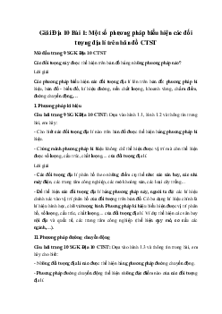 Giải Địa 10 Bài 1: Một số phương pháp biểu hiện các đối tượng địa lí trên ( có đáp án) bản đồ CTST