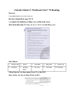 Giải tiếng anh 11 Workbook Unit 7 7F Reading | Friends Global