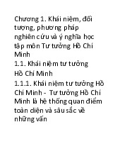 Khái niệm, đối tượng, phương pháp nghiên cứu và ý nghĩa học tập môn Tư tưởng Hồ Chí Minh