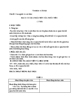 Giáo án Tự nhiên và xã hội 2 sách Chân trời sáng tạo (Cả năm)| Bài 23